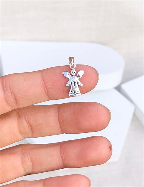 925 Sterling Silver Angel Pendant Angel Necklace Silver Etsy