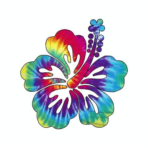 Hibiscus Flower Tie Dye Vinyl Car Sticker Happy Stickers Tie Dye