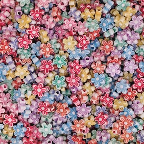 Sands Worldwide Colorful Flower Shaped Plastic Beads 8mm Michaels