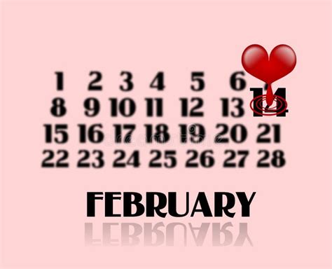 Valentine Calendar Stock Illustration Illustration Of Heart 49306237