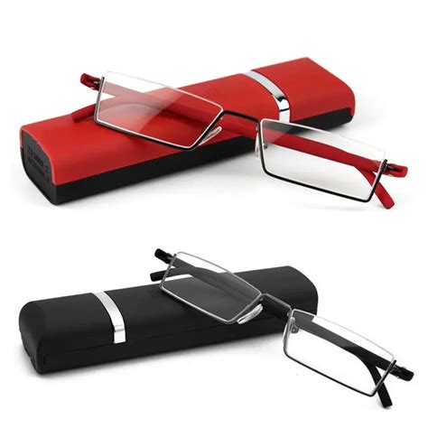 Reading Glasses Flexible Black Tr90 Half Frame Semi Rimless Reader Reading Glasses With Case