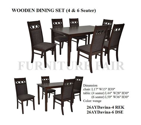 Wooden Dining Set 26aydavina Furniturefair