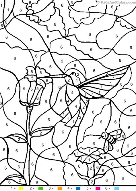 175+ color by number coloring pages to print & color. Animal_color_by_number color-by-number-hummingbird ...