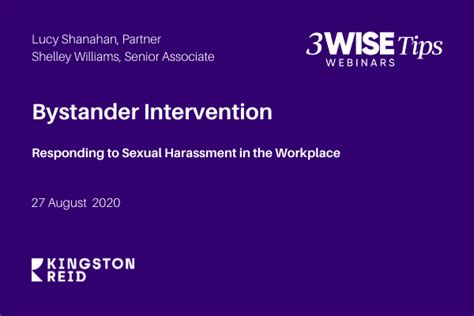 bystander intervention responding to sexual harassment in the workplace kingston reid