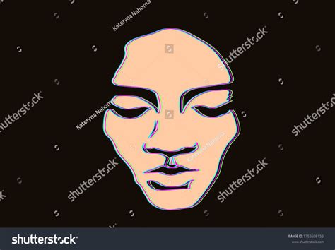 Silhouette Woman Face Dark Vector Illustration Stock Vector Royalty