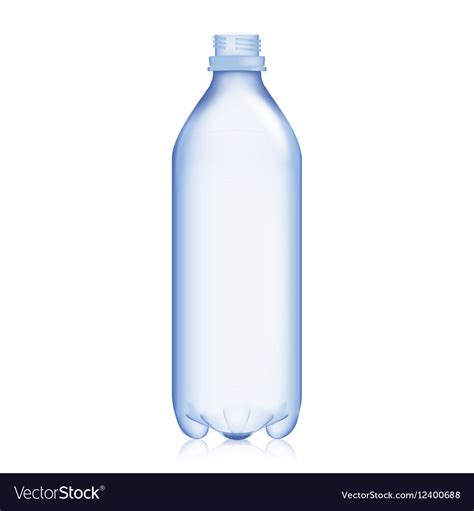 Empty Bottle Realistic Blank Plastic Blue Water Vector Image