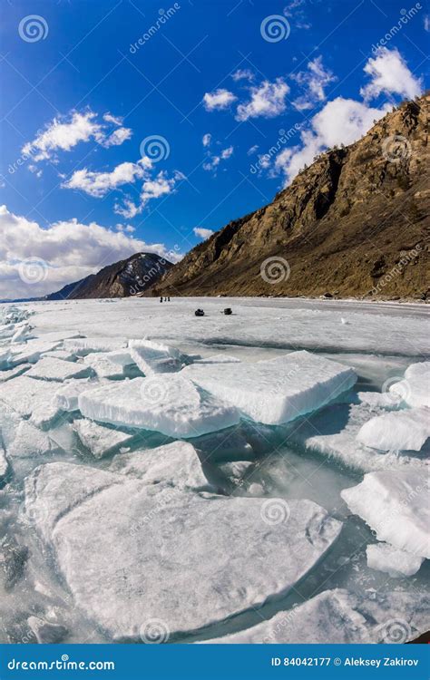 The Ice Cracks And Hummocks On The Ice Of Lake Baikal From Olkhon