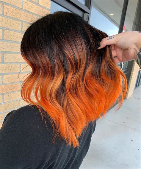 🧡🖤gorgeous Black To Orange Ombre By Elledoeshair Use Our Eclipse