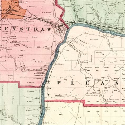 Vintage Map of Warren County, Pennsylvania 1865 by Ted's Vintage Art