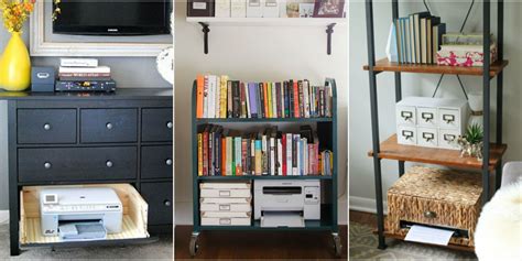 Clever storage ideas for your spare room. How to Hide a Printer - Printer Storage Solutions