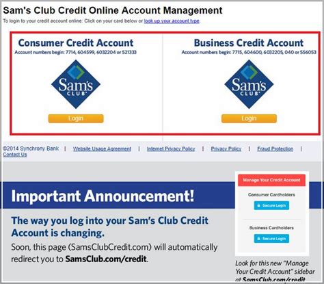 Sams Club Credit Card Login Payment