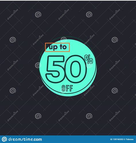 Discount Up To 50 Off Label Vector Template Design Illustration Stock