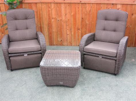 Same day delivery 7 days a week £3.95, or fast store collection. Reclining Rattan Bistro Set with Rocking Armchairs ...