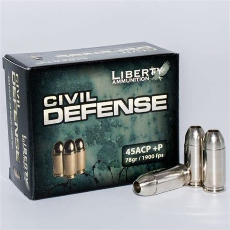 Liberty Civil Defense 45acp 78 Grains 1900 Feet Per Second 20 Round