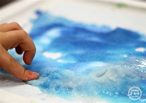 Preschool Painting Activity With Salt Glue And Watercolors