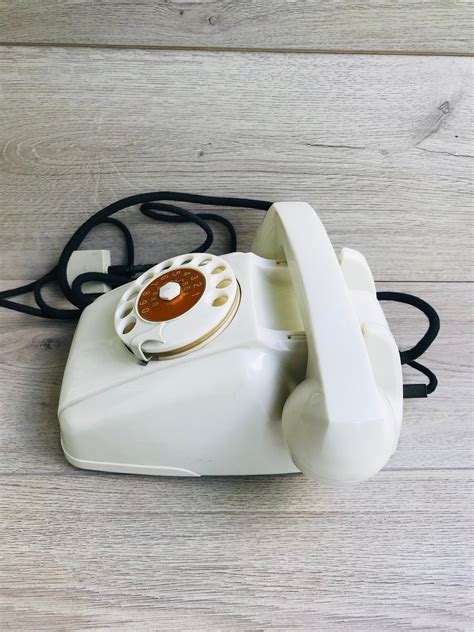 Vintage Milky Color Rotary Phone Plastic Soviet Telephone Desk Etsy