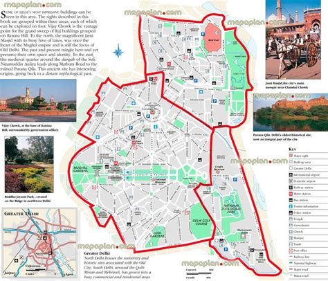 7 Best Delhi India Printable Map Of Top Tourist Attractions And City