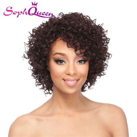 Soph Queen Short Curly Lace Front Human Hair Wigs Brazilian Remy Hair