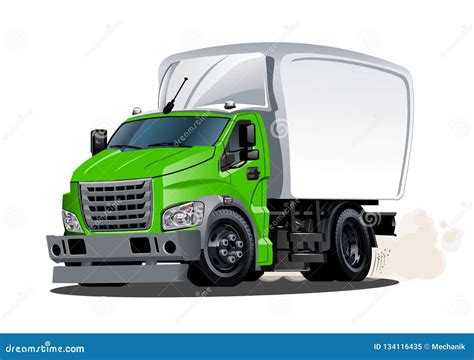 Cartoon Delivery Or Cargo Truck Isolated On White Background Stock
