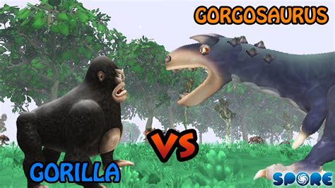 Gorilla Vs Gorgosaurus Animal Vs Dino S2e7 Spore Youtube