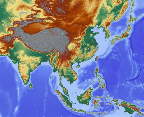 Asia Elevation Map