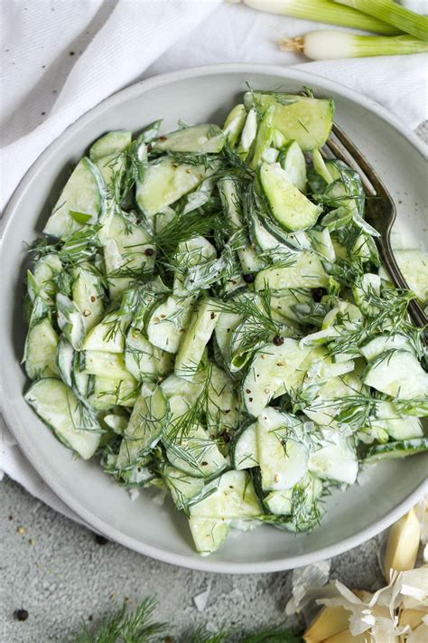 15 Minute Creamy Cucumber Salad Recipe Momsdish