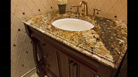 When selecting granite bathroom vanity tops, you have to think about the colors and style you want in your bathroom. Granite Bathroom Vanity Countertops - YouTube