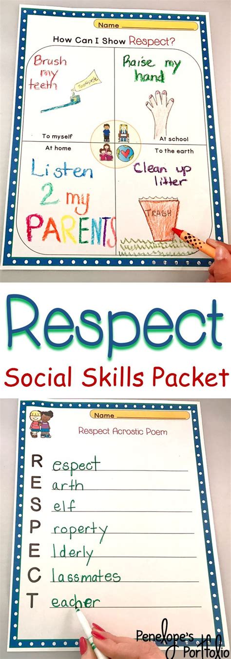 Respect Is An Essential Life Skill This Character Education Social