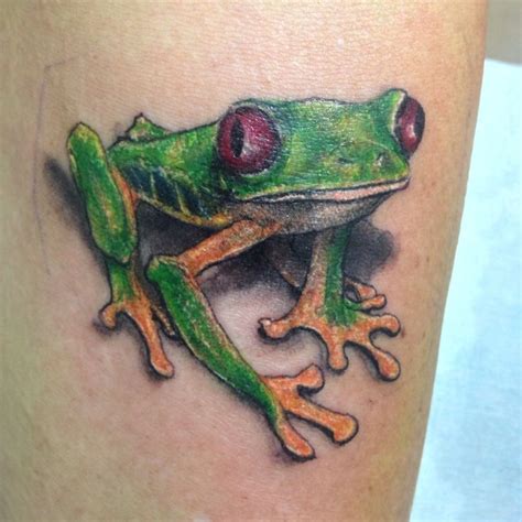 Realistic Green Tree Frog Tattoo By Sydney Tattooist And Artist Emme