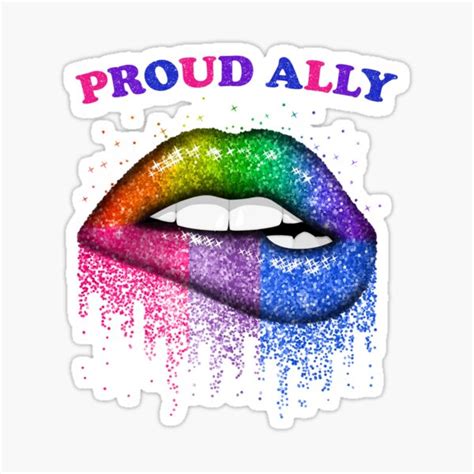 proud ally bisexual lips bi flag lgbt lips pride sticker for sale by tomfd689 redbubble