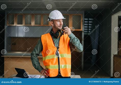 Handsome Man Team Architect On A Building Industry Construction Site