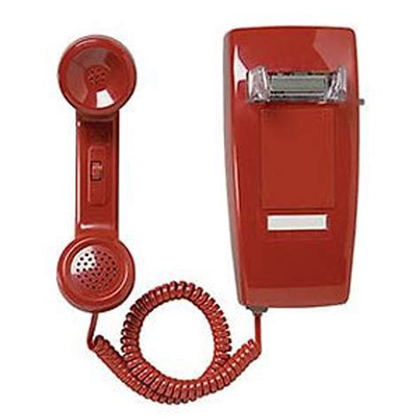 Single Line Mini Wall Phone No Dial Red Allen Tel Products Inc