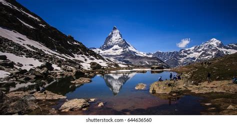 Matterhorn Peak Reflection Summer Riffelsee Lake Stock Photo 644636560