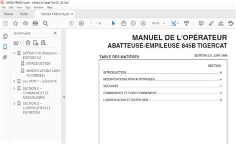 TIGERCAT 845B BATTEUSE EMPILEUSE MANUEL DE L OPÉRATEUR PDF DOWNLOAD