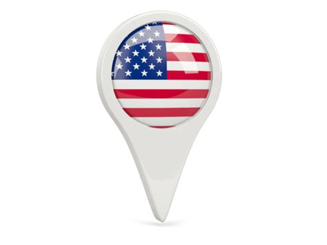 Round Pin Icon Illustration Of Flag Of United States Of America