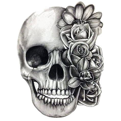 Que tu sois un expert du dessin tête de mort ou non, pas de panique ! Tatouage temporaire éphémère Tête de mort : Skull & Roses ...