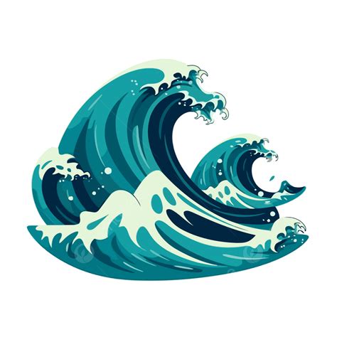 Tidal Wave Clipart The Great Wave In A Blue And Turquoise Color Cartoon