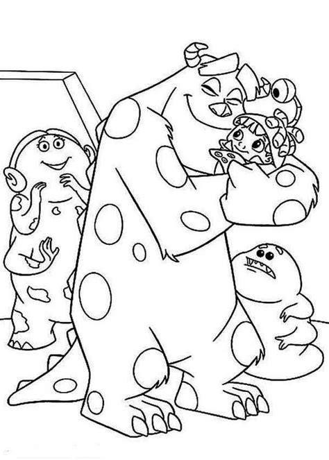Sulley Hugging Boo In Monsters Inc Coloring Page : Kids Play Color | Monster coloring pages