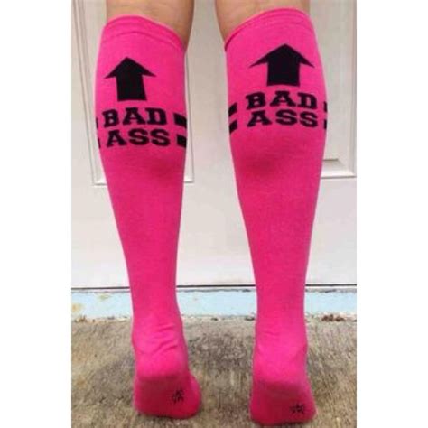 Amazon Com Sock It To Me Bad Ass Hot Pink Women S Knee High Socks Pink One Size Fits Most