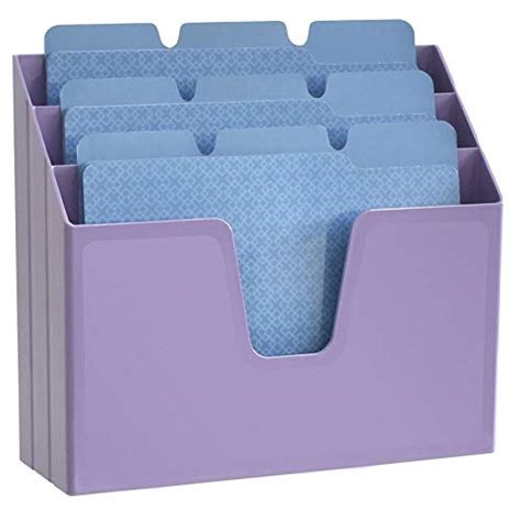 Acrimet Horizontal Triple File Folder Holder Organizer Purple Color