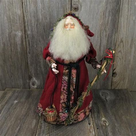 Vintage Santa Claus Tree Topper Old World Rustic Woodland Santa Claus