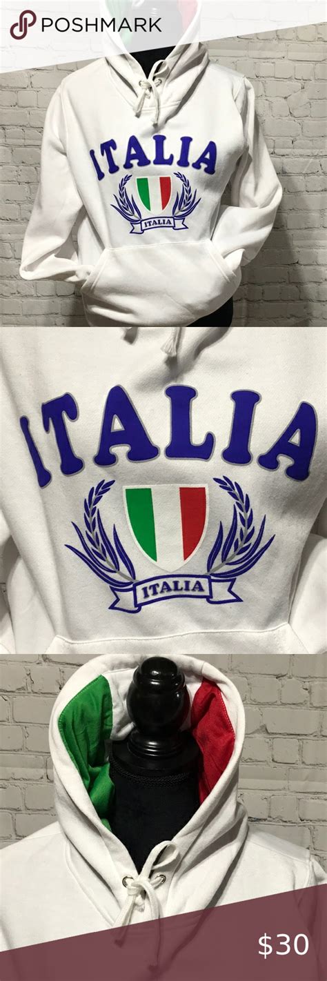 italian italia sweatshirt medium euc sweatshirts white sweatshirt hoodie italian flag colors