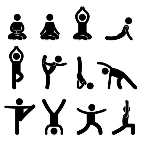 Yoga Meditatie Oefening Stretching Pictogram 349510 Vectorkunst Bij