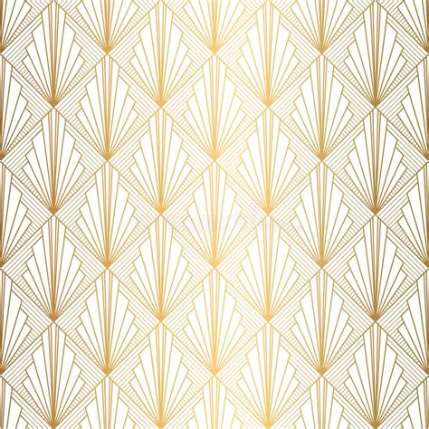 Art Deco Pattern Seamless White And Gold Background Stock Vector