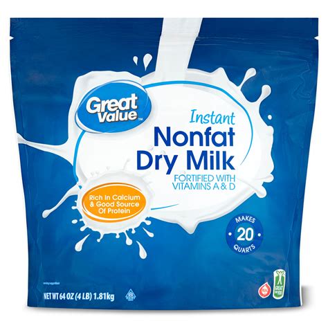 Great Value Instant Nonfat Dry Milk 64 Oz Walmart Com