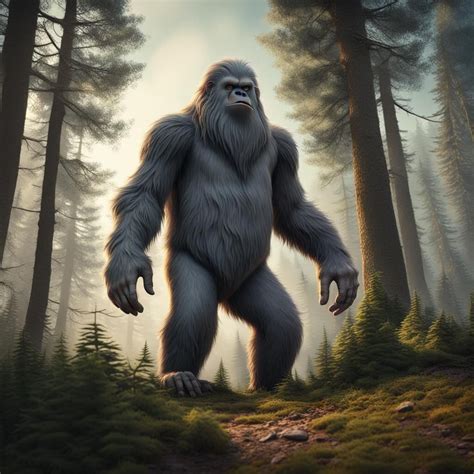 The Elusive Sasquatch A Massive And Shaggy Gray Bipedal Creature Howls