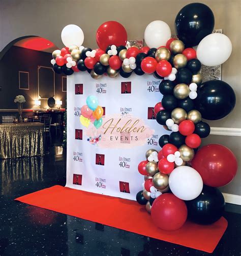 red black gold and white organic balloon garland gold party decorations black and gold party