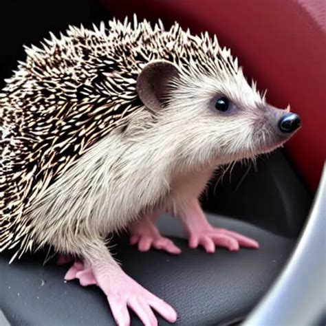 A Hedgehog With Paws At A Steering Wheel Stable Diffusion