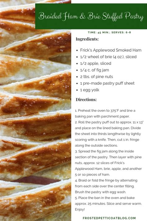 An enormous braided loaf, scented with nutmeg and lemon, peppered with almonds and plump golden raisins. Braided Ham & Brie Stuffed Pastry
