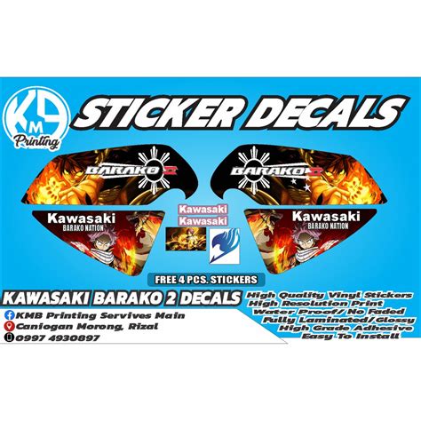 Kawasaki Barako 2 Natsu Sticker Decals Shopee Philippines
